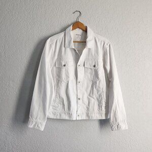 Bonobos White denim jacket Slim Fit men's size Large L / Short